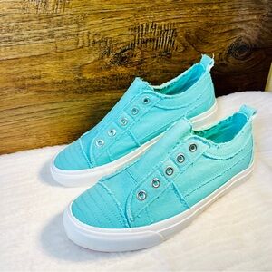 Corkys Babalu Teal Green Slip On Sneakers Size 6